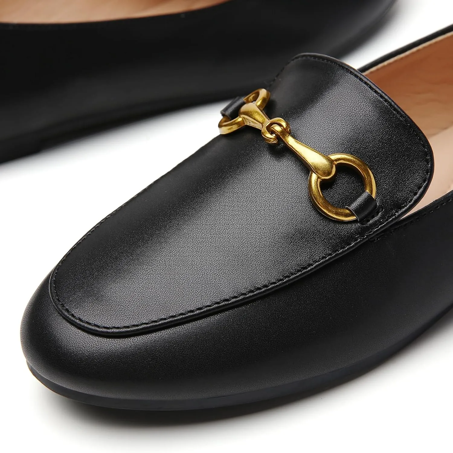 Minorsu Buckle Loafers for Women Slip On Round Toe Dress Flats Business Casual Work Driving Shoes