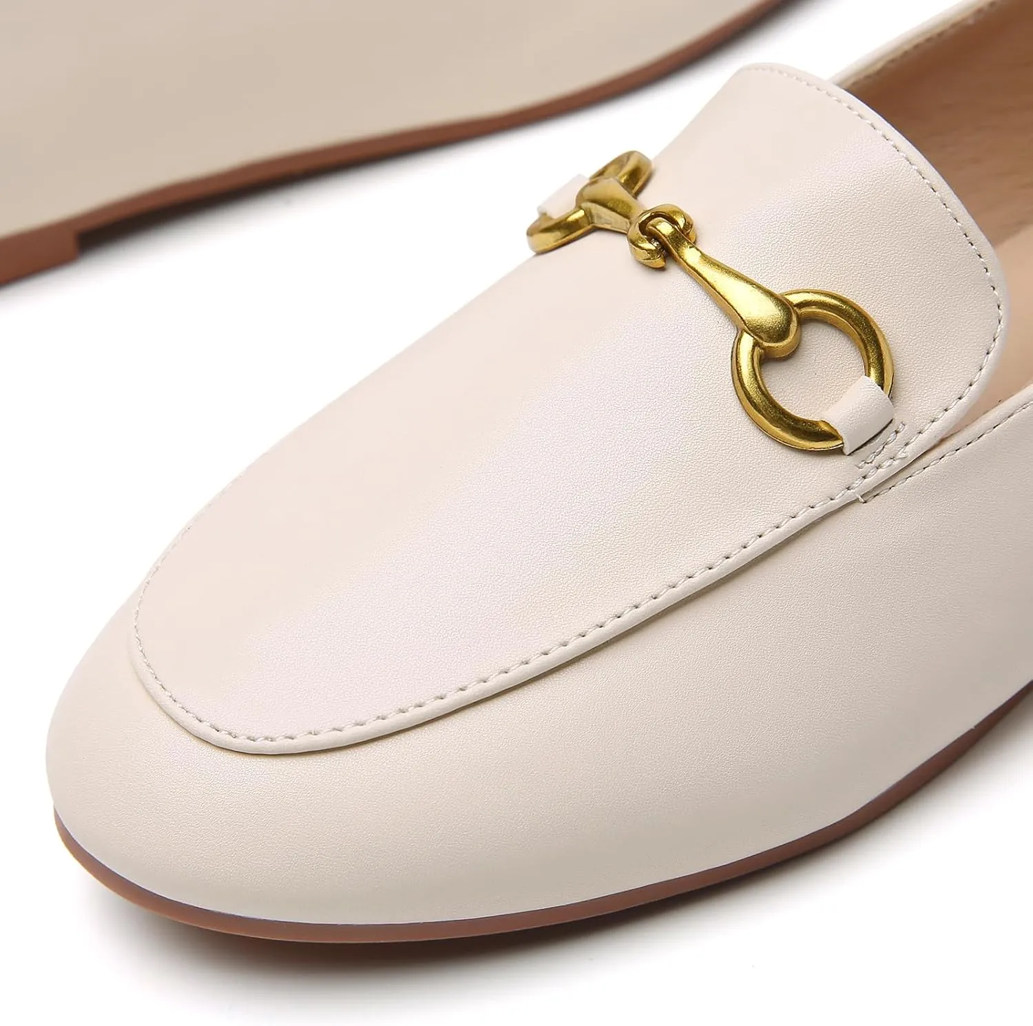 Minorsu Buckle Loafers for Women Slip On Round Toe Dress Flats Business Casual Work Driving Shoes
