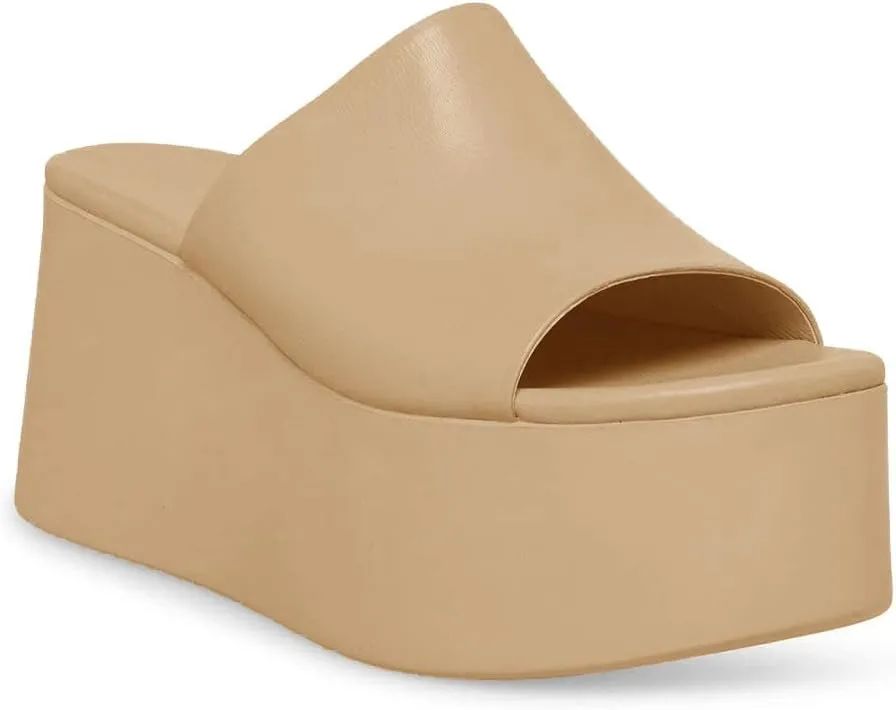 Minshluu Womens Platform Wedge SIides Sandals Open Toe Slip on Lightweight Wedges Sandal