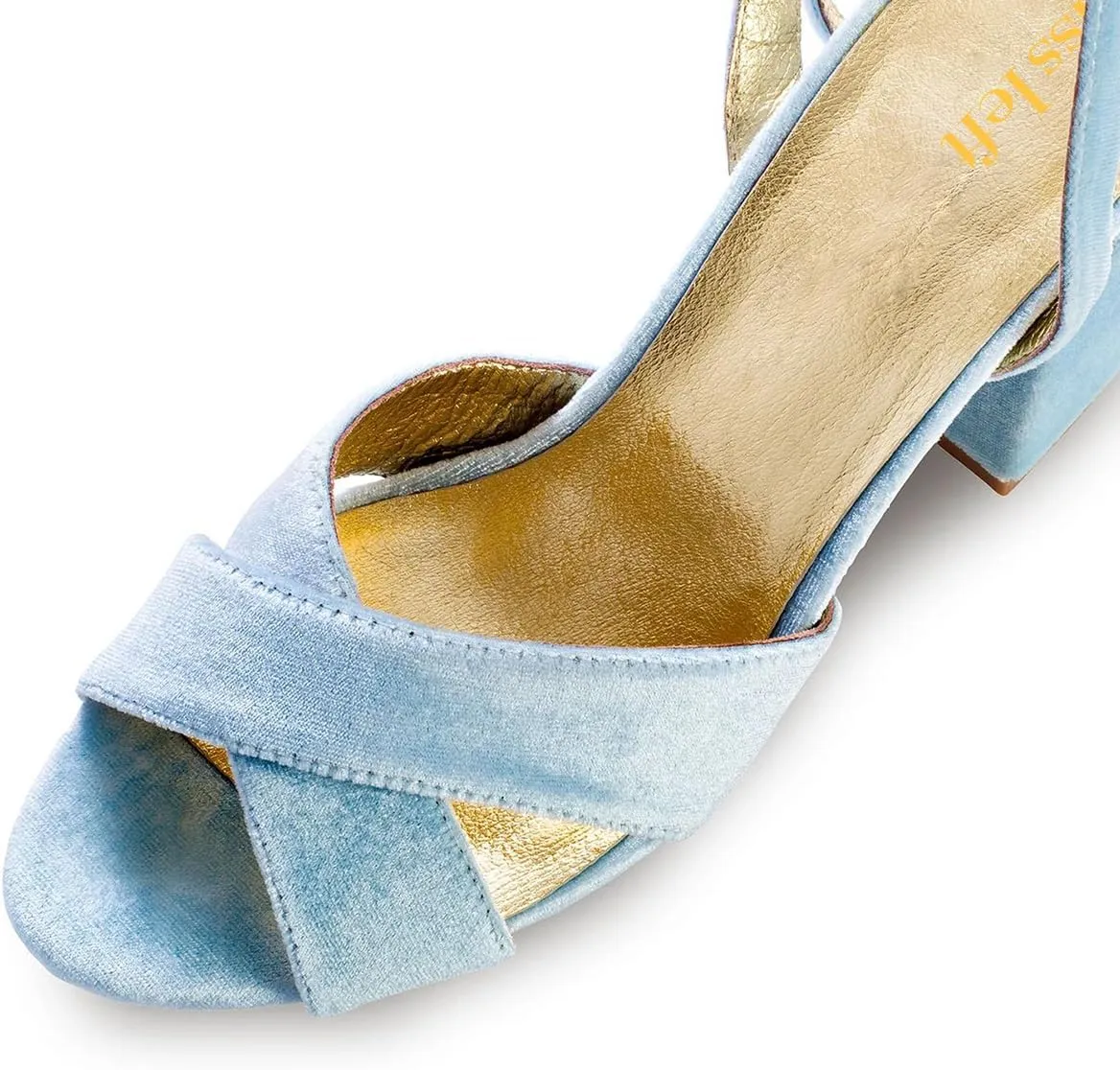 miss left Women Chic Crossed Strap Open Toe Block High Heel Velvet Sandals Ankle Strap Buckle Ladies Wedding Party Dress Shoes Size 4-16 US