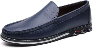 mitvr Mens Casual Leather Shoes Business Slip-on Shoes Comfort Fashion Driving Shoes for Male