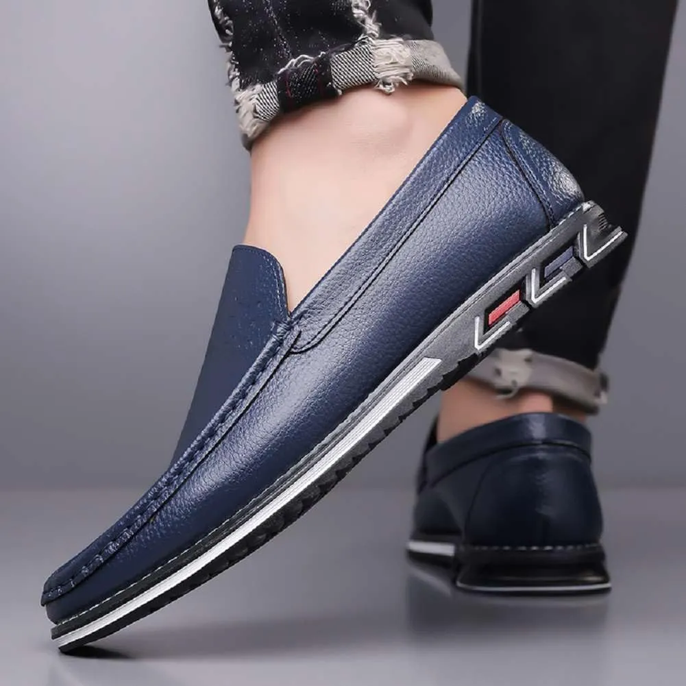 mitvr Mens Casual Leather Shoes Business Slip-on Shoes Comfort Fashion Driving Shoes for Male