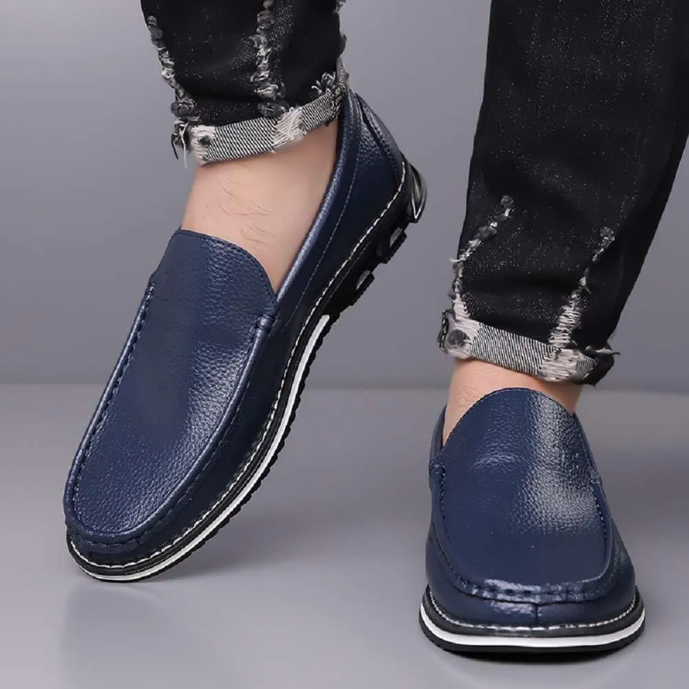 mitvr Mens Casual Leather Shoes Business Slip-on Shoes Comfort Fashion Driving Shoes for Male