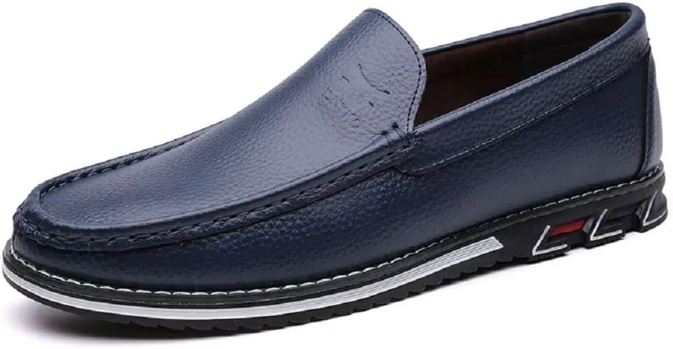 mitvr Mens Casual Leather Shoes Business Slip-on Shoes Comfort Fashion Driving Shoes for Male