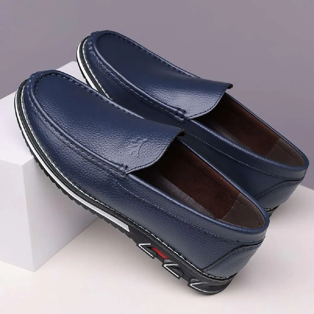 mitvr Mens Casual Leather Shoes Business Slip-on Shoes Comfort Fashion Driving Shoes for Male