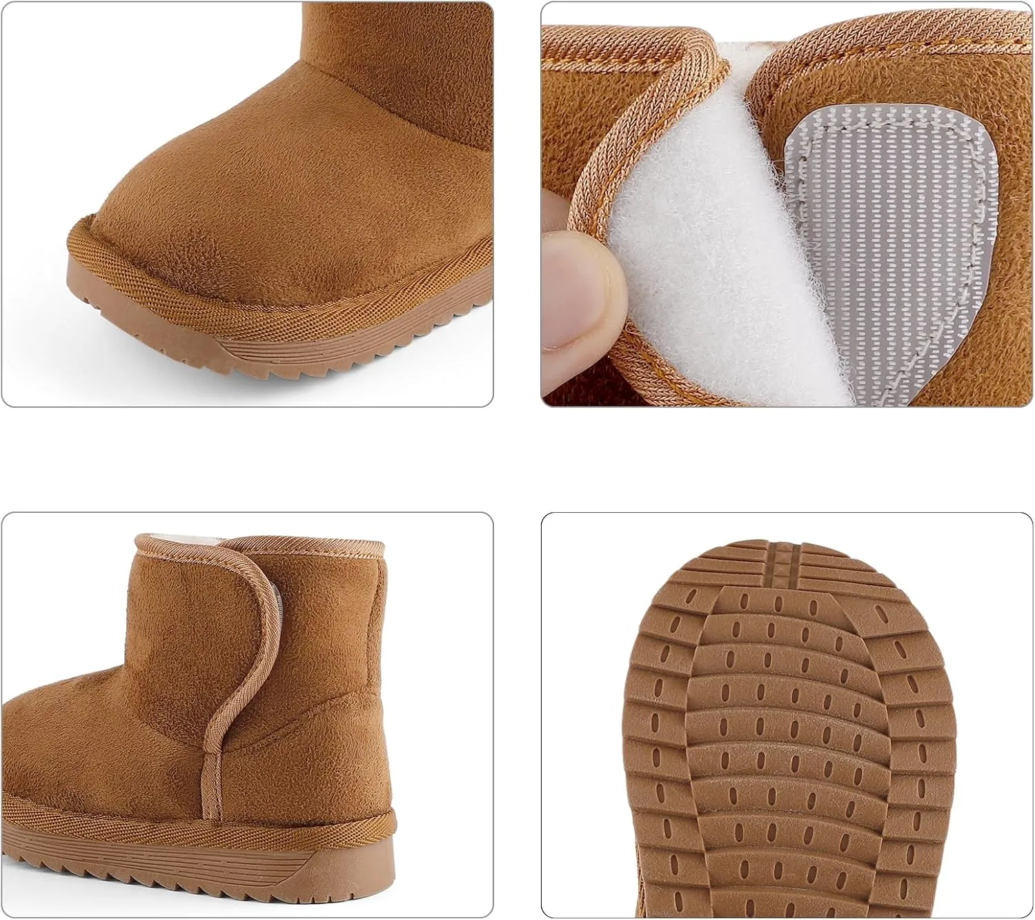 MK MATT KEELY Winter Boots for Toddler Boots for boys Soft Warm Fur Snow Boots For Girl Plush Black Snow Boots