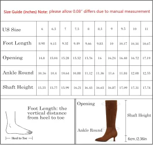 Modatope Knee High Boots Kitten Low Heel Faux Leather Pointed Toe Side Zipper Fall Long Tall Boots for Women
