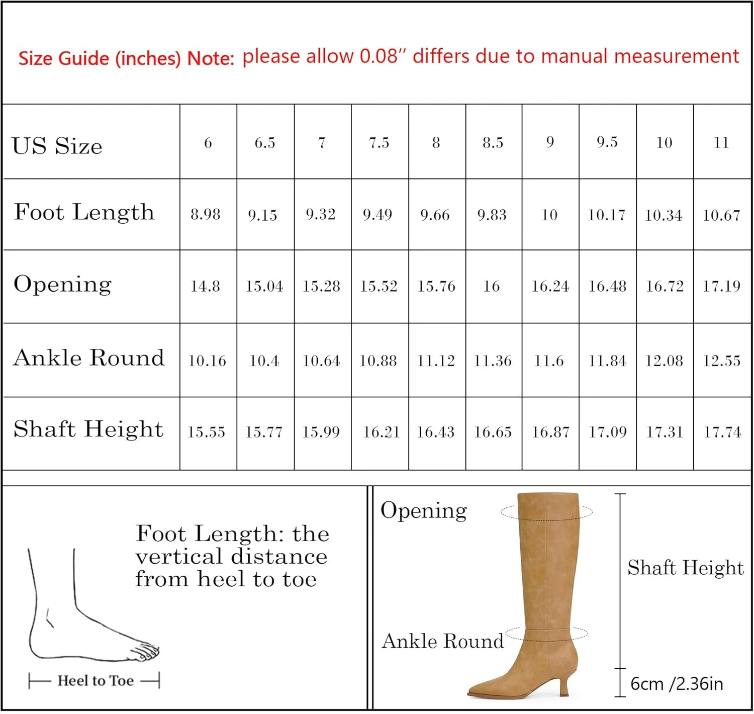 Modatope Knee High Boots Kitten Low Heel Faux Leather Pointed Toe Side Zipper Fall Long Tall Boots for Women