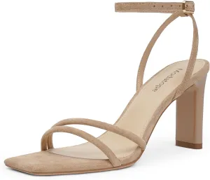Modatope Womens Sandals Square Open Toe Chunky High Heels Strappy Ankle Strap Sandals Comfort Dress Party Shoes