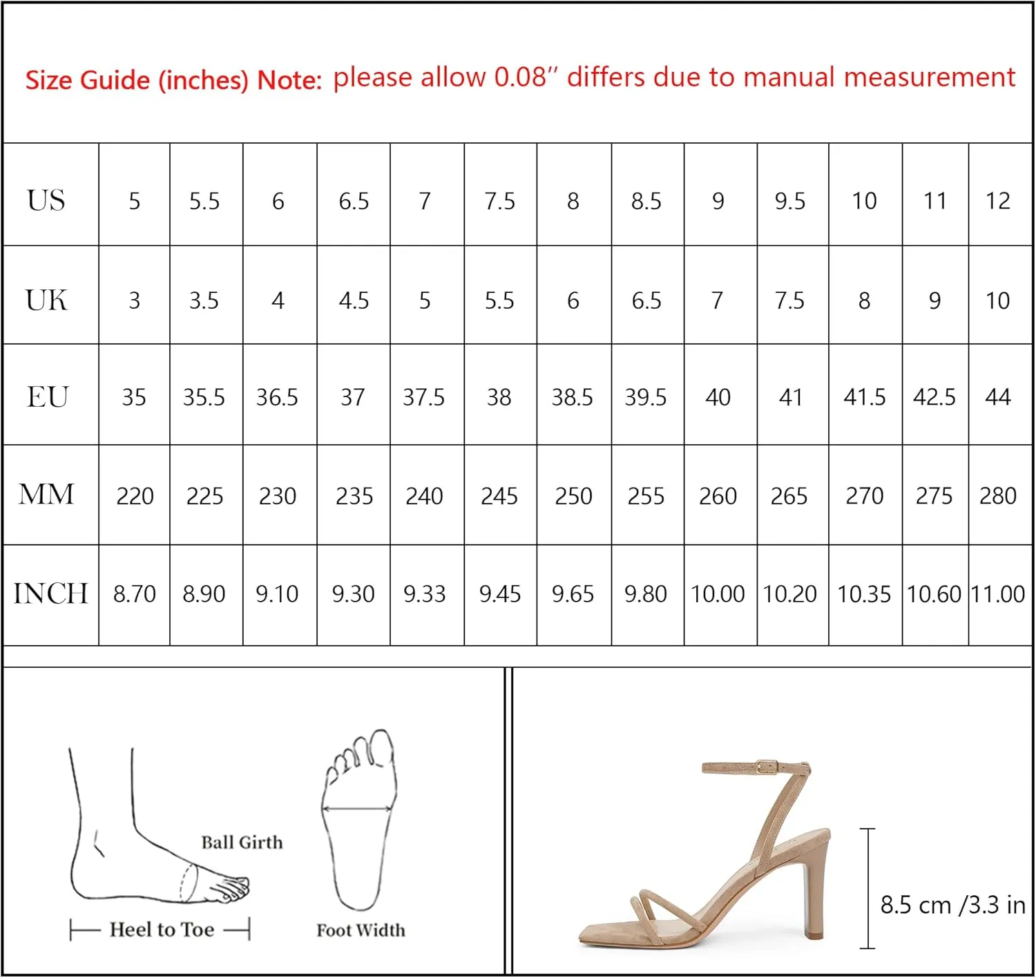 Modatope Womens Sandals Square Open Toe Chunky High Heels Strappy Ankle Strap Sandals Comfort Dress Party Shoes