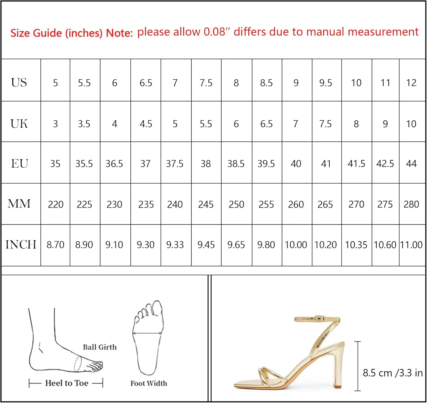 Modatope Womens Sandals Square Open Toe Chunky High Heels Strappy Ankle Strap Sandals Comfort Dress Party Shoes