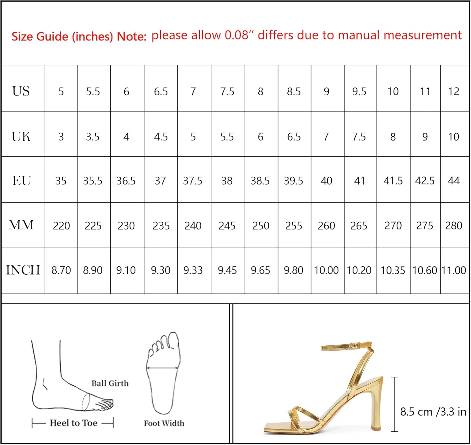 Modatope Womens Sandals Square Open Toe Chunky High Heels Strappy Ankle Strap Sandals Comfort Dress Party Shoes