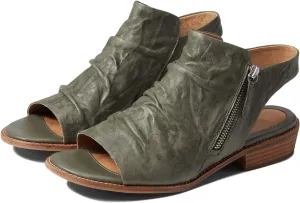 MOOMMO Women Low Block Heel Sandal Booties Peep Toe Side Zipper Sandals Cut Out Backless Chunky Stacked Heel Slingback Ankle Boots Open Toe Pleated Chic Casual Heeled Sandals Dress Green 5 M US