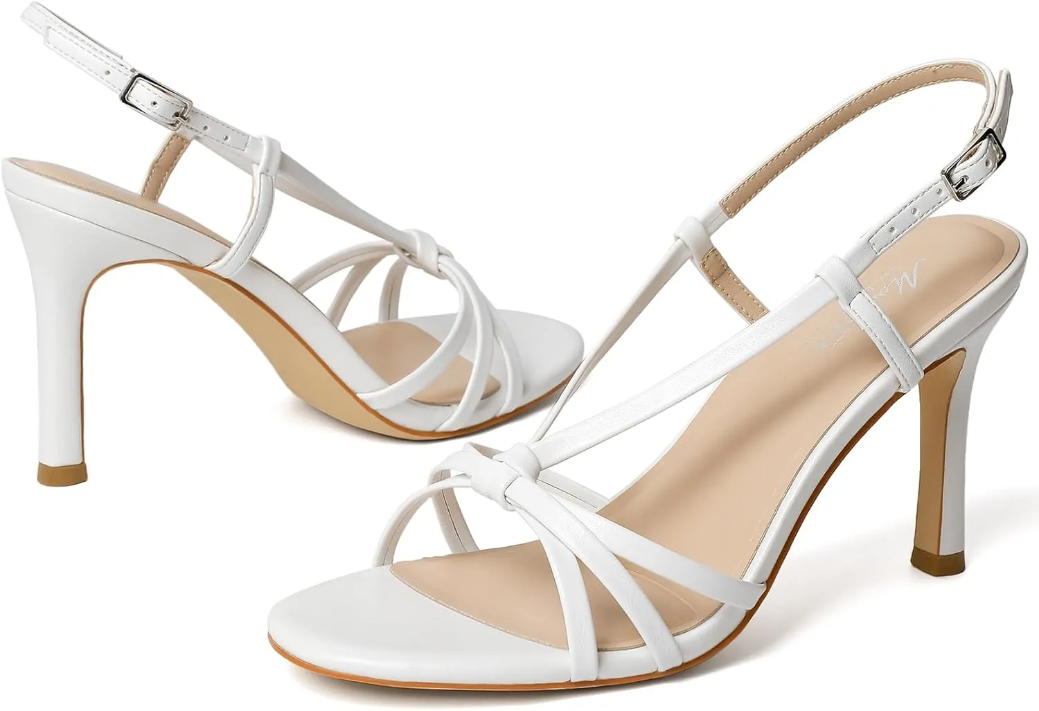 Mostrin Heels For Women Sexy Strappy Heels Comfortable Ankle Strap Heel Open Toe Stiletto High Heeled Sandals For Party,Night Out,Daily