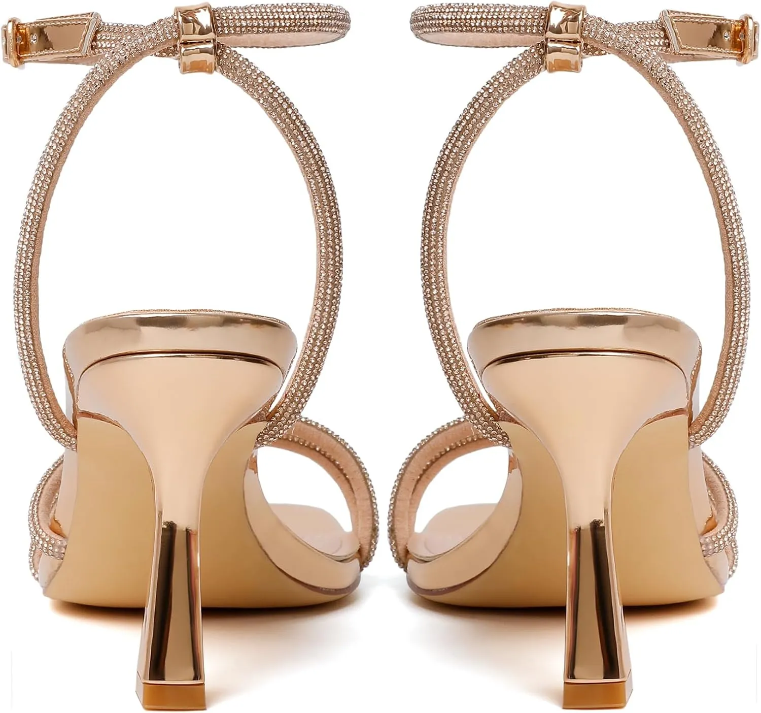 Mostrin Womens Sandals Strappy Heels for Women Ankle Strap Lace Up Heels Square Open Toe Heels Tie Up Stiletto High Heeled Sandals for Prom, Party, Daily Wear