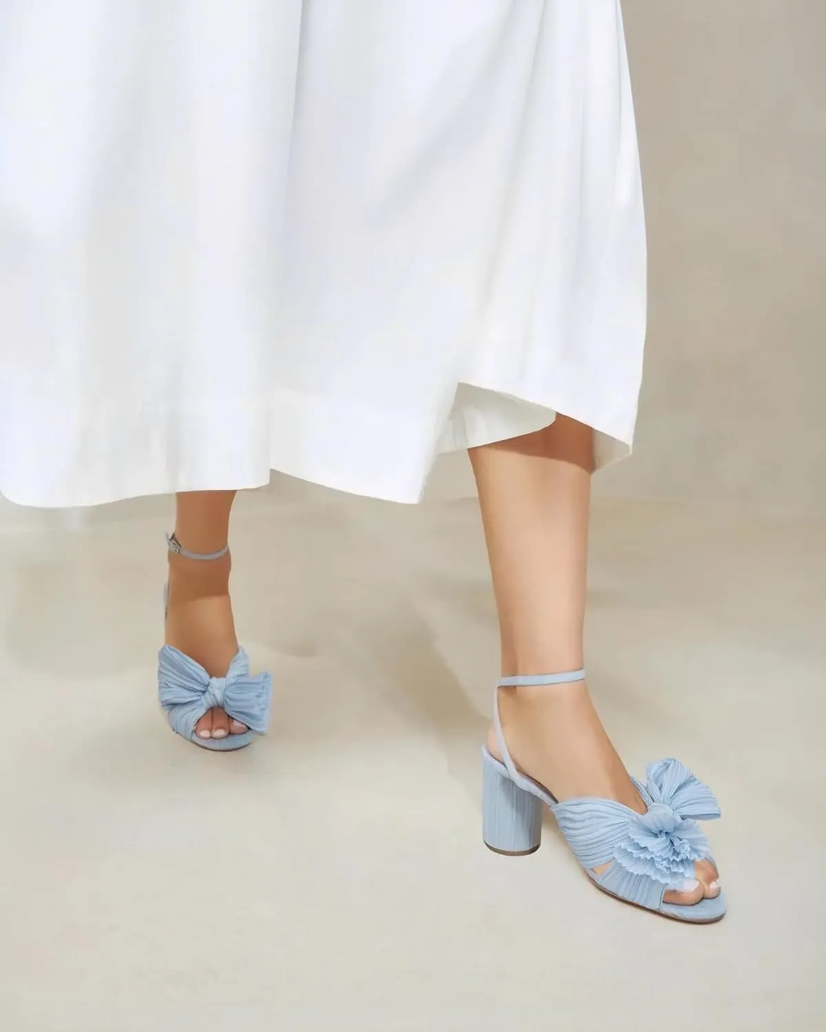 MUCCCUTE Women's Bow Knot Heeled Sandals Ankle Buckle Strap Chunky Heeled Open-toe Comfortable Wedding Party Fashion Heeled