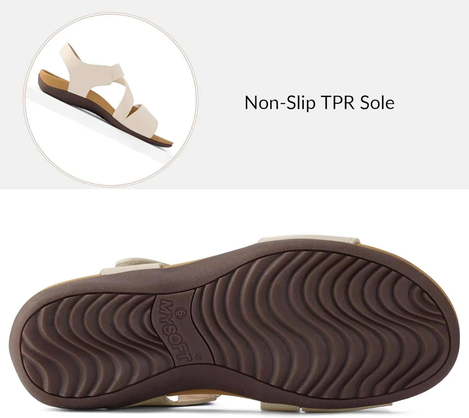 mysoft Women's Arch Support Sandals Orthotic Comfortable Walking Sandals Lightweight Athletic Outdoor Hiking Shoes