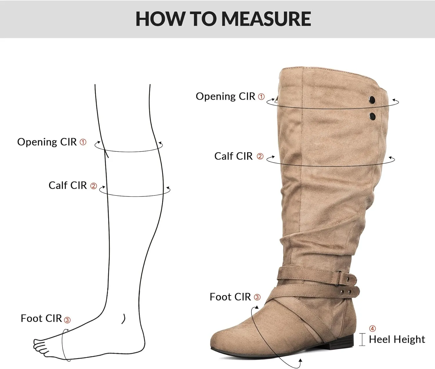 mysoft Women's Wide Calf Knee High Boots Flat Tall Boots with Side Zippers