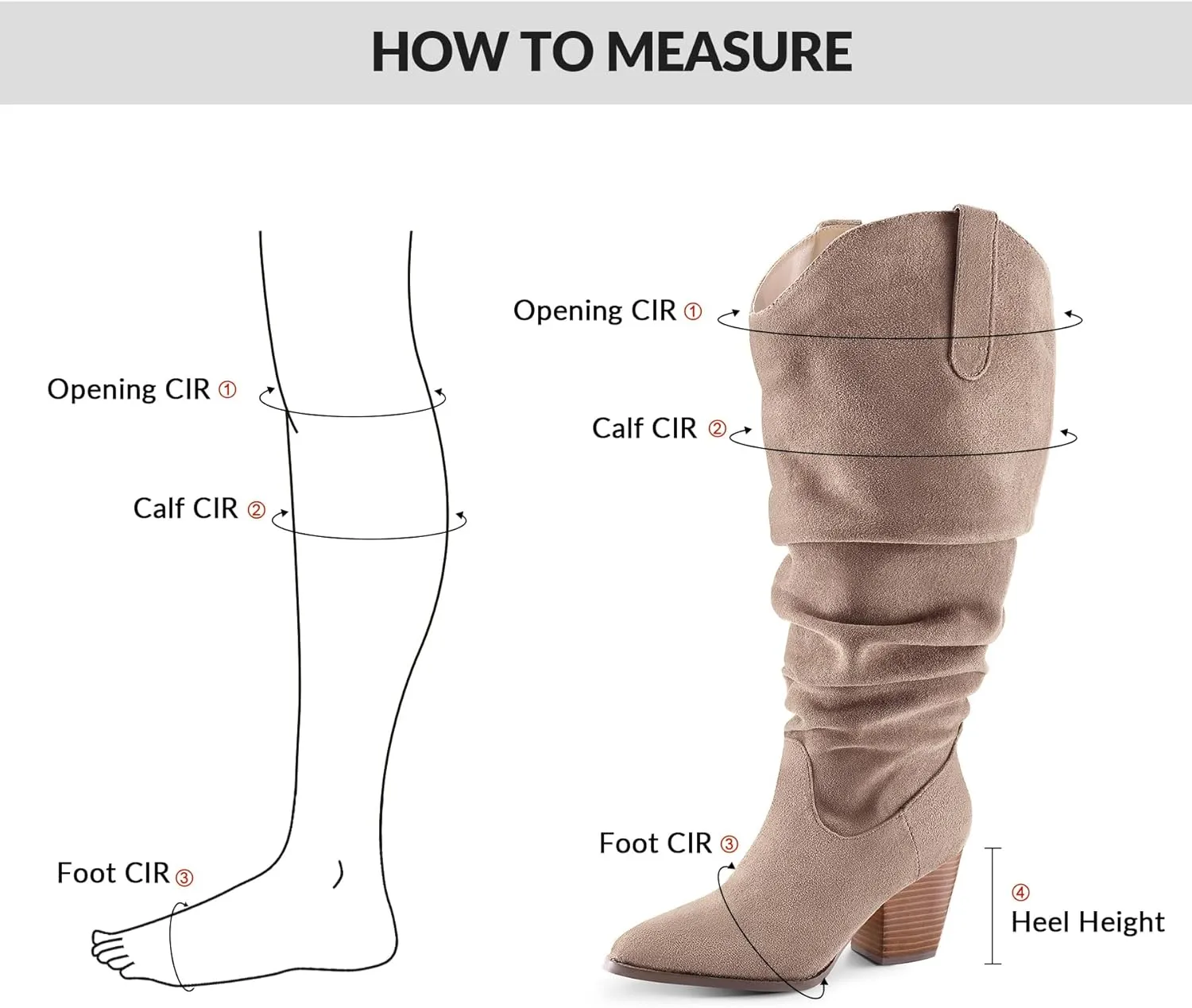 mysoft Women's Wide/Extra Wide Calf Knee High Boots Cowgirl Low Chunky Stacked Heel Wide Width Pointed Toe Slouchy Tall Boots with Zippers
