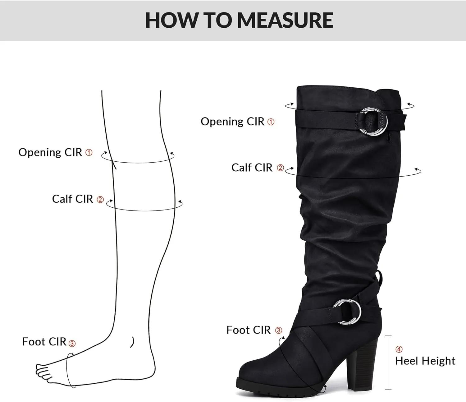mysoft Women's Wide/Extra Wide Calf Knee High Boots Fashion Chunky Block Heel Pull On Winter Boots with Side Zippers