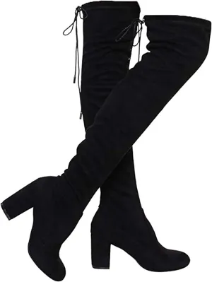 Nature Breeze Women's Thigh High Boots Stretchy Over The Knee Chunky Block Heel Boots-Bonita-20