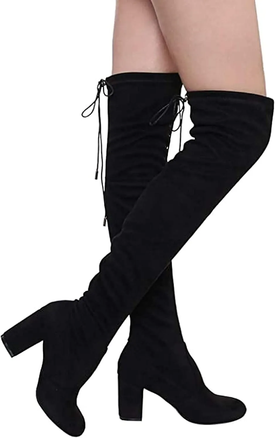 Nature Breeze Women's Thigh High Boots Stretchy Over The Knee Chunky Block Heel Boots-Bonita-20