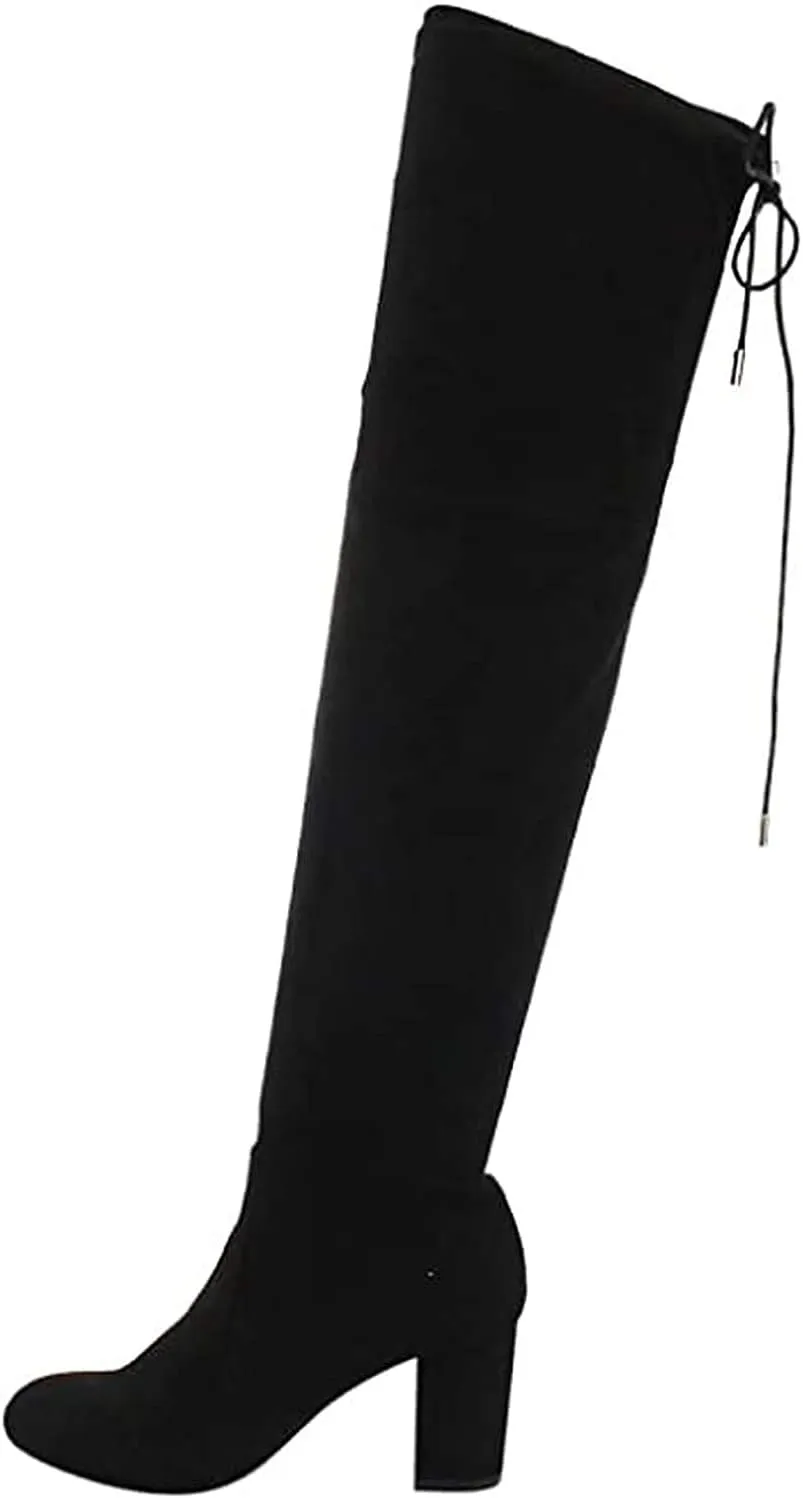 Nature Breeze Women's Thigh High Boots Stretchy Over The Knee Chunky Block Heel Boots-Bonita-20