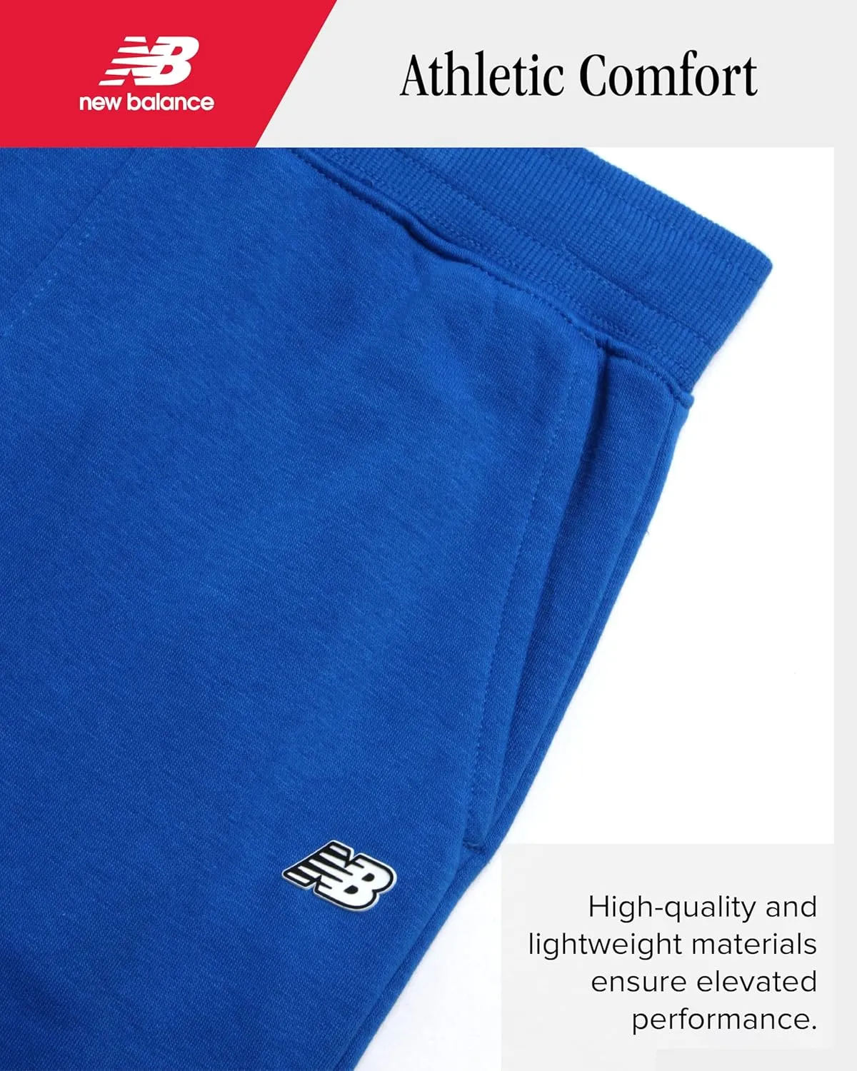 New Balance Boys Sweatpants - Lightweight Fleece Boys Athletic Pants with Pockets and Adjustable Waistband (Sizes: 8-20)