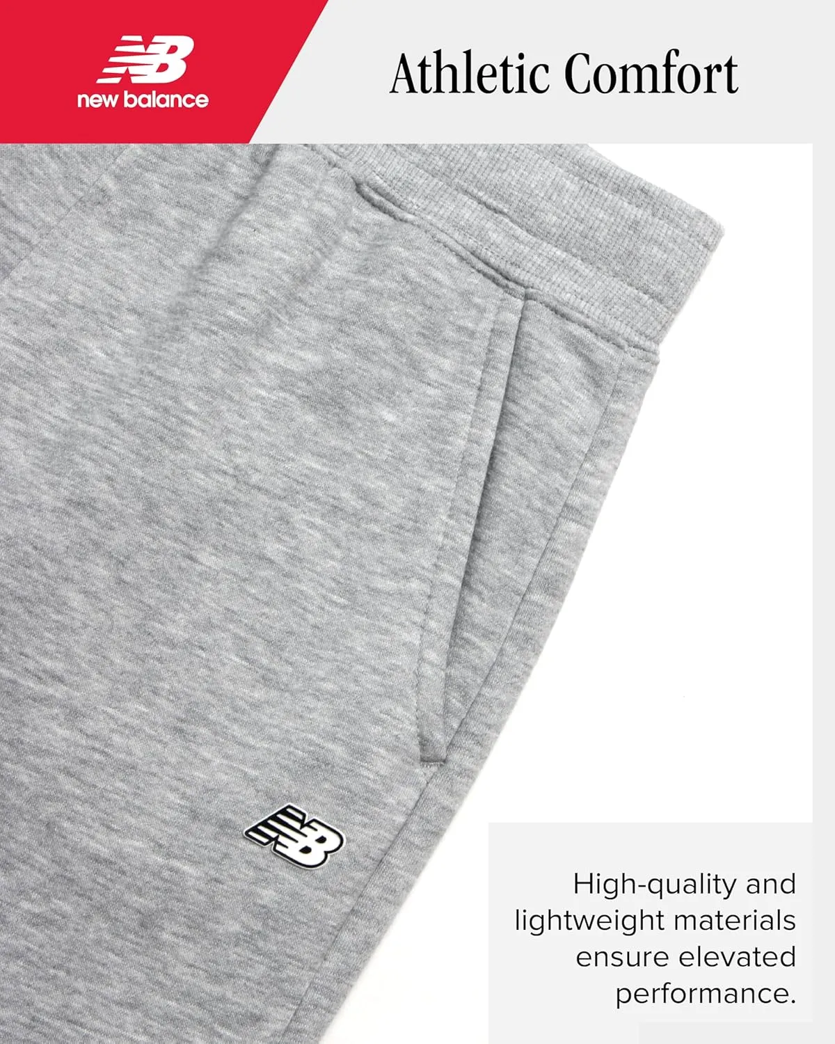 New Balance Boys Sweatpants - Lightweight Fleece Boys Athletic Pants with Pockets and Adjustable Waistband (Sizes: 8-20)