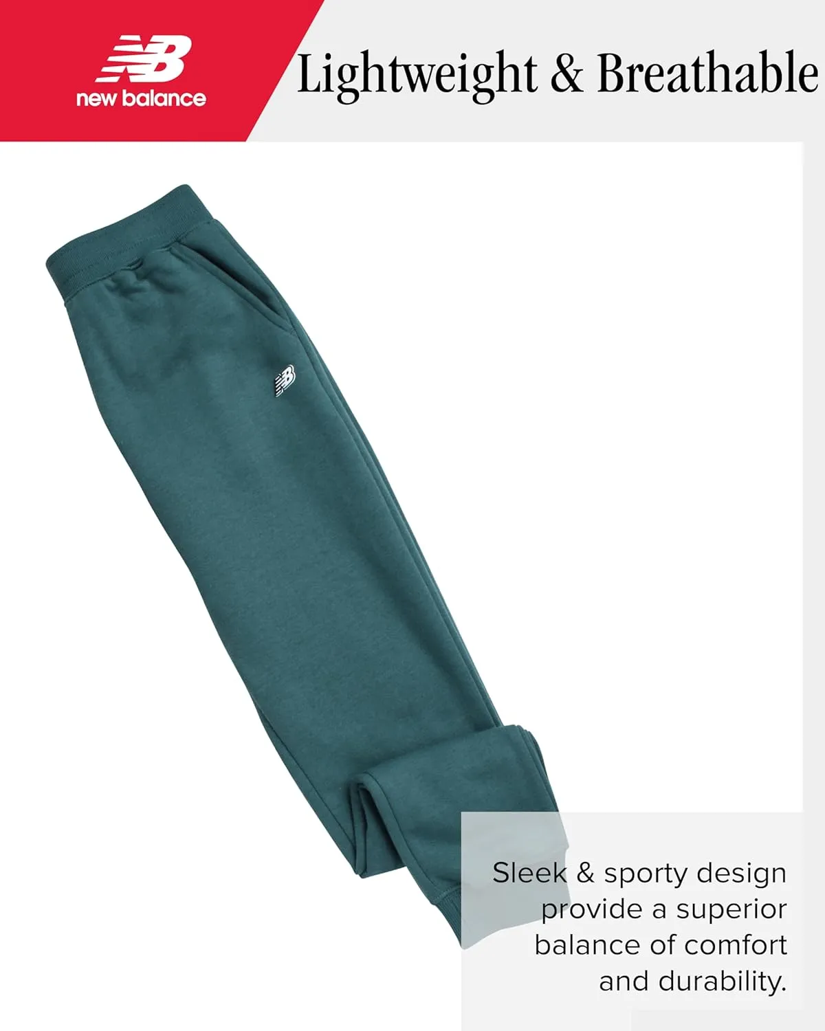 New Balance Boys Sweatpants - Lightweight Fleece Boys Athletic Pants with Pockets and Adjustable Waistband (Sizes: 8-20)