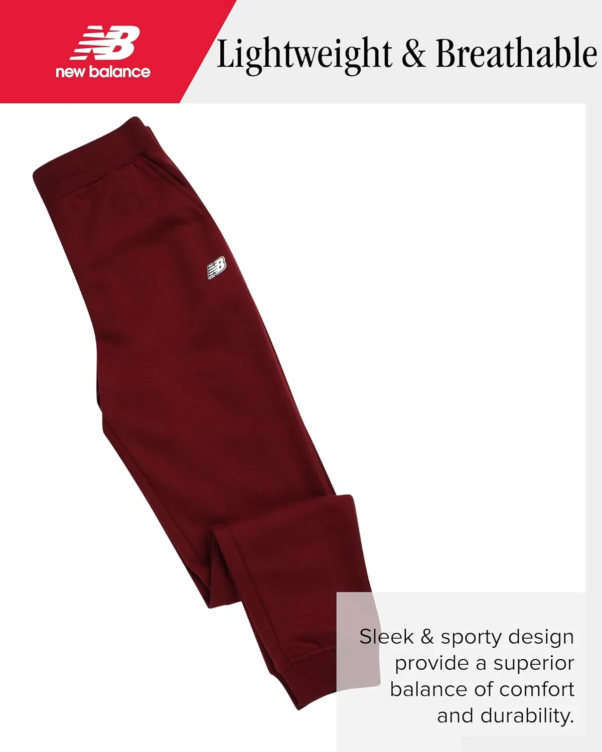 New Balance Boys Sweatpants - Lightweight Fleece Boys Athletic Pants with Pockets and Adjustable Waistband (Sizes: 8-20)