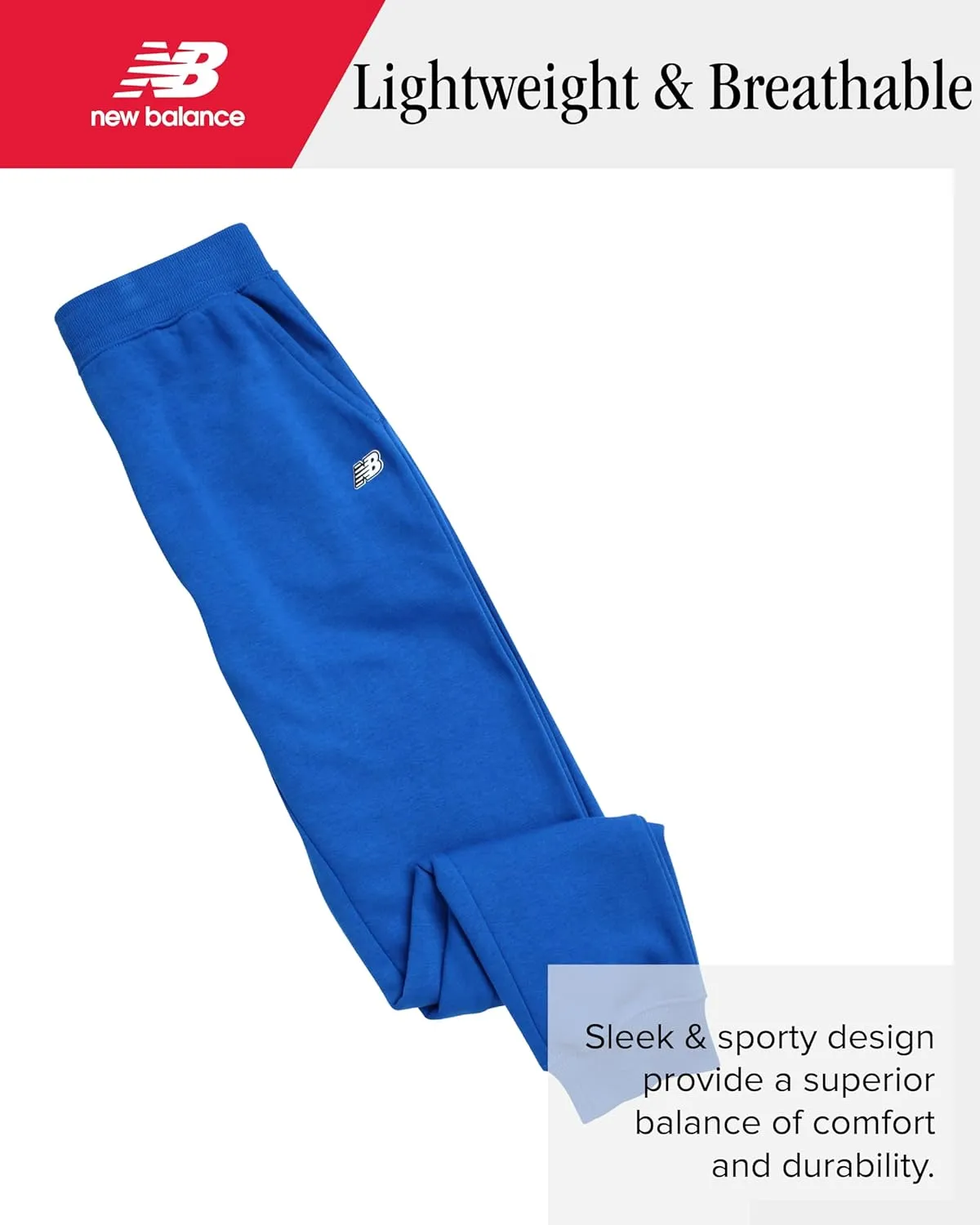 New Balance Boys Sweatpants - Lightweight Fleece Boys Athletic Pants with Pockets and Adjustable Waistband (Sizes: 8-20)
