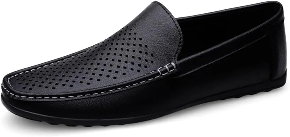 New Men's Loafers Moccasins Shoes Breathable Simple Vegan Leather Anti-slip Lightweight Flat Heel Casual Slip On