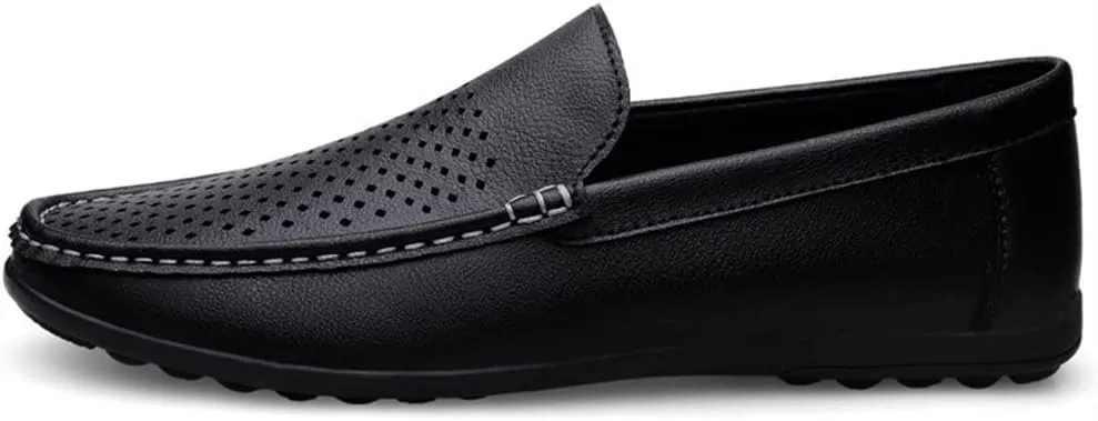 New Men's Loafers Moccasins Shoes Breathable Simple Vegan Leather Anti-slip Lightweight Flat Heel Casual Slip On