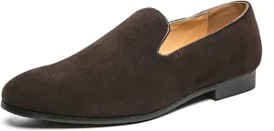 New Men's Loafers Simple Smoking Loafers Moccasins Shoes Vegan Leather Flat Heel Comfortable Resistant Outdoor Slip On