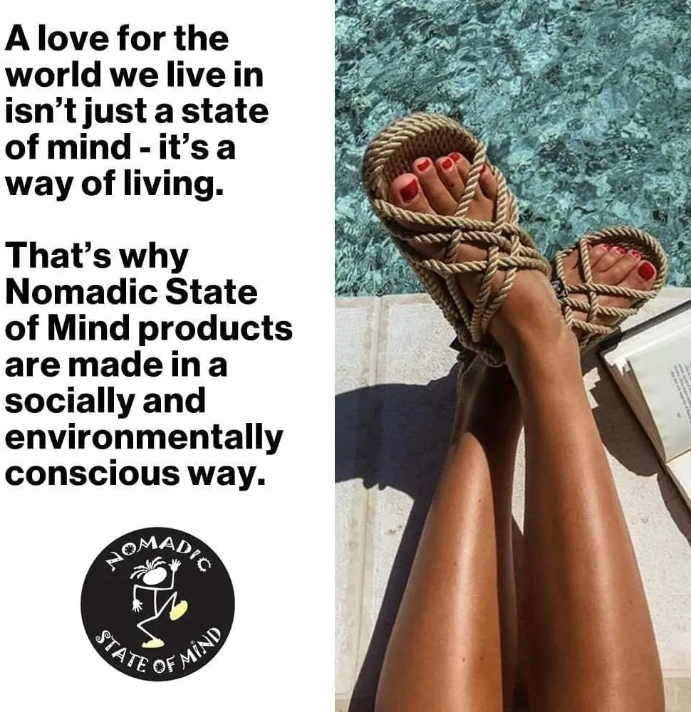 Nomadic State of Mind JC Slip On Sandal | Handmade | Woven | Adjustable | Men and Women’s Sizes | Vegan | Socially Responsible | Machine Washable