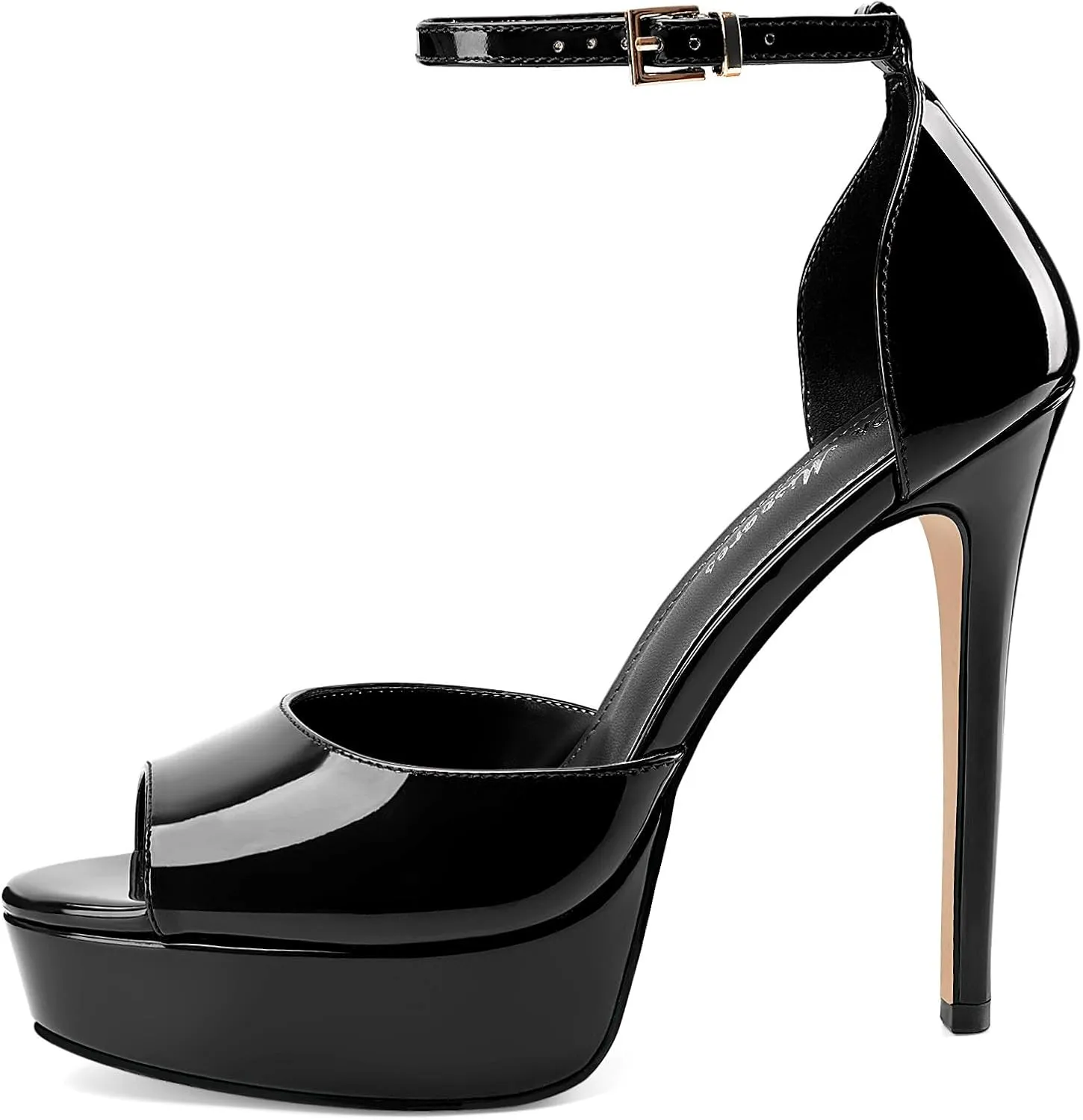 Oh Mispares Women's Stiletto High Heel Sandals Peep Toe Platform Ankle Strap Comfortable Heeled Fashion Sexy Gold Dress Heels for Wedding Evening Party Prom
