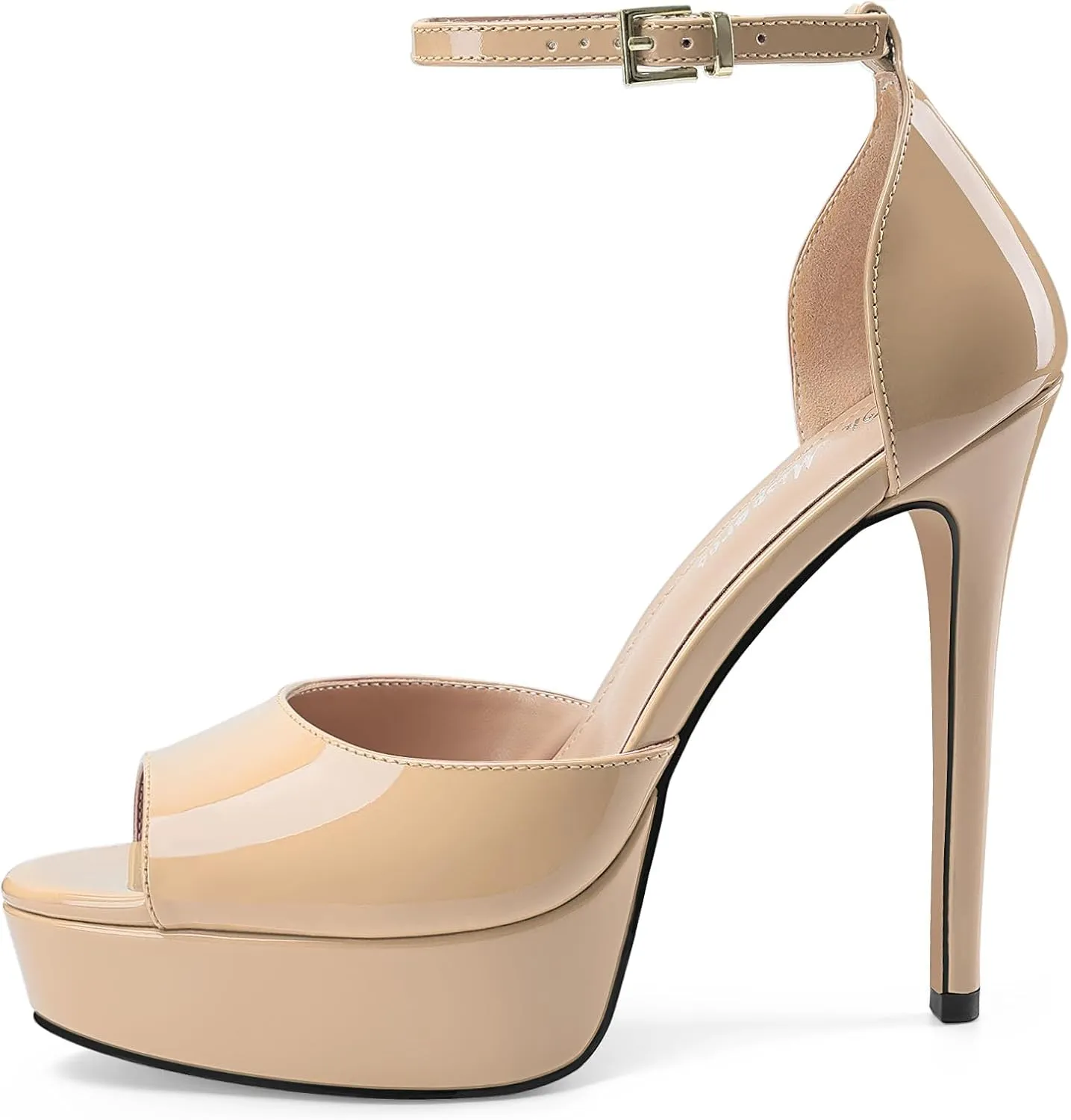 Oh Mispares Women's Stiletto High Heel Sandals Peep Toe Platform Ankle Strap Comfortable Heeled Fashion Sexy Gold Dress Heels for Wedding Evening Party Prom