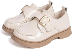 ohsofy Girls Oxford Flats Dress Shoes Casual Penny Loafers Comfort Non-Slip Sole Wedding Party School Uniform (Toddler/Little Kid)