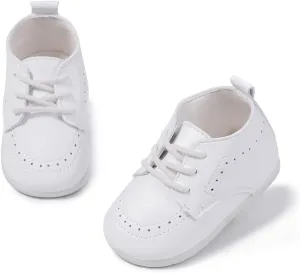 ohsofy Infant Baby Boy Oxford Shoes PU Leather Loafers Rubber and Soft Sole Wedding Dress Shoes Toddler Girl Baby Walking Shoes
