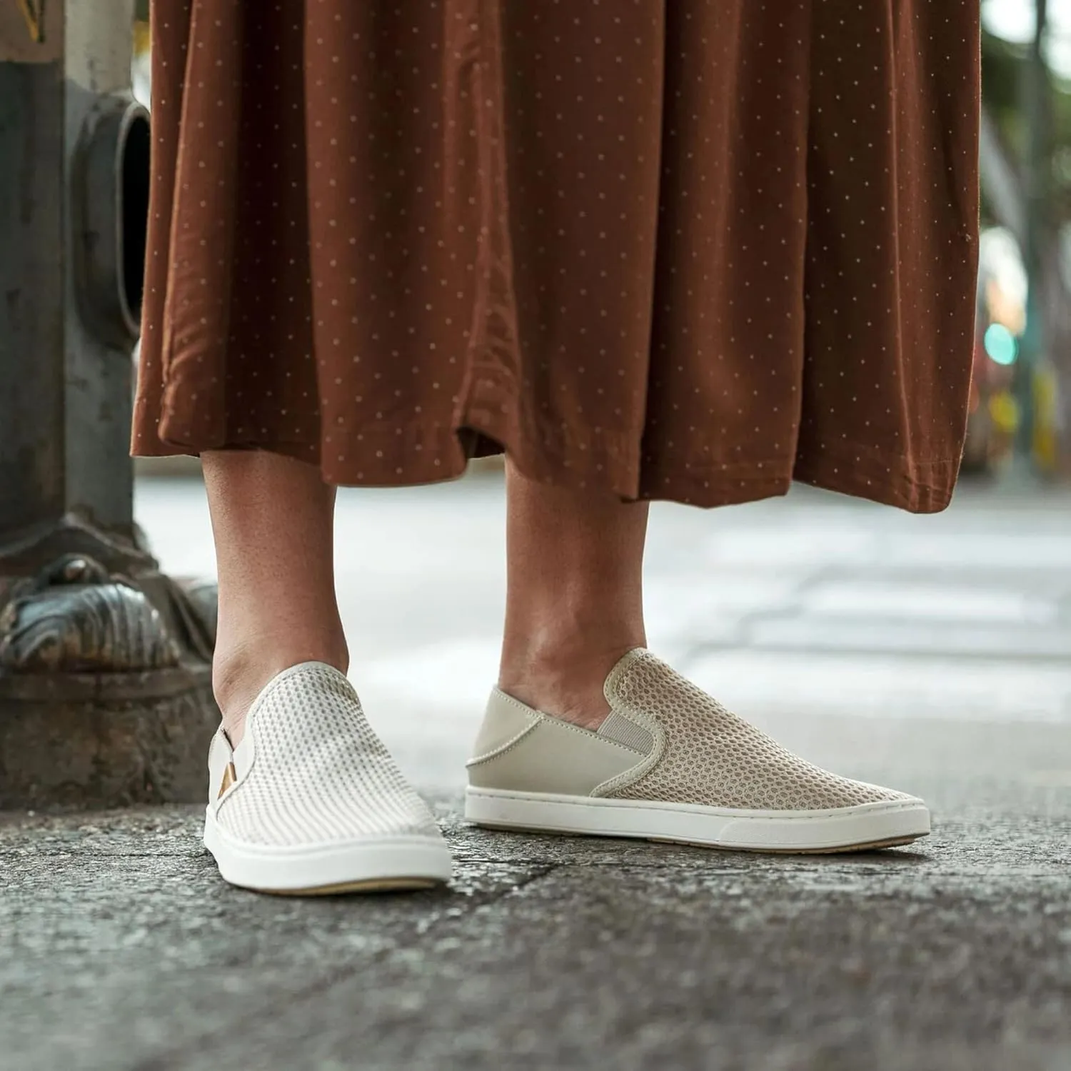 OLUKAI Pehuea Women's Slip On Sneakers, Casual Everyday Shoes with Easy On & Off Design, Breathable Mesh & Drop-in Heel, All-Day Comfort & Support