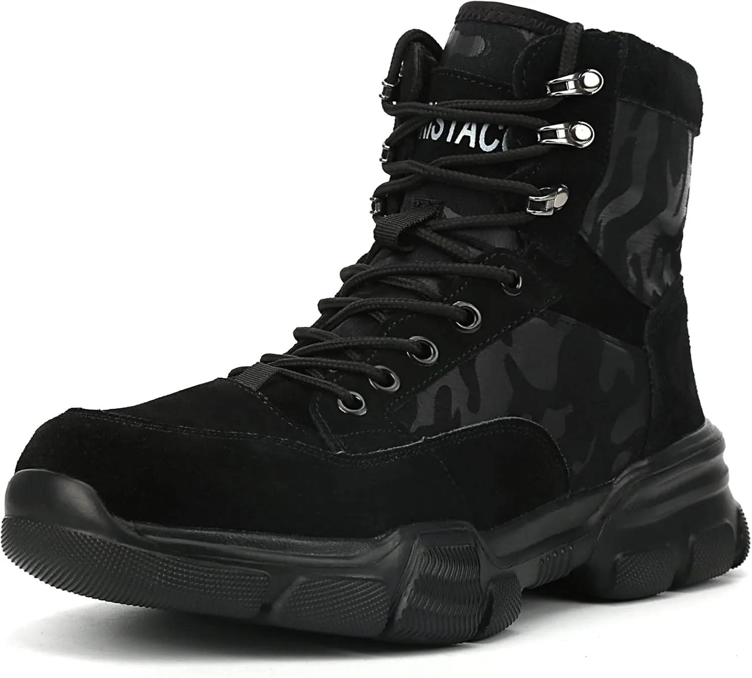 ORISTACO Steel Toe Tactical Boots, Lightweight Camouflage Jungle Construction Work Safety Sneakers