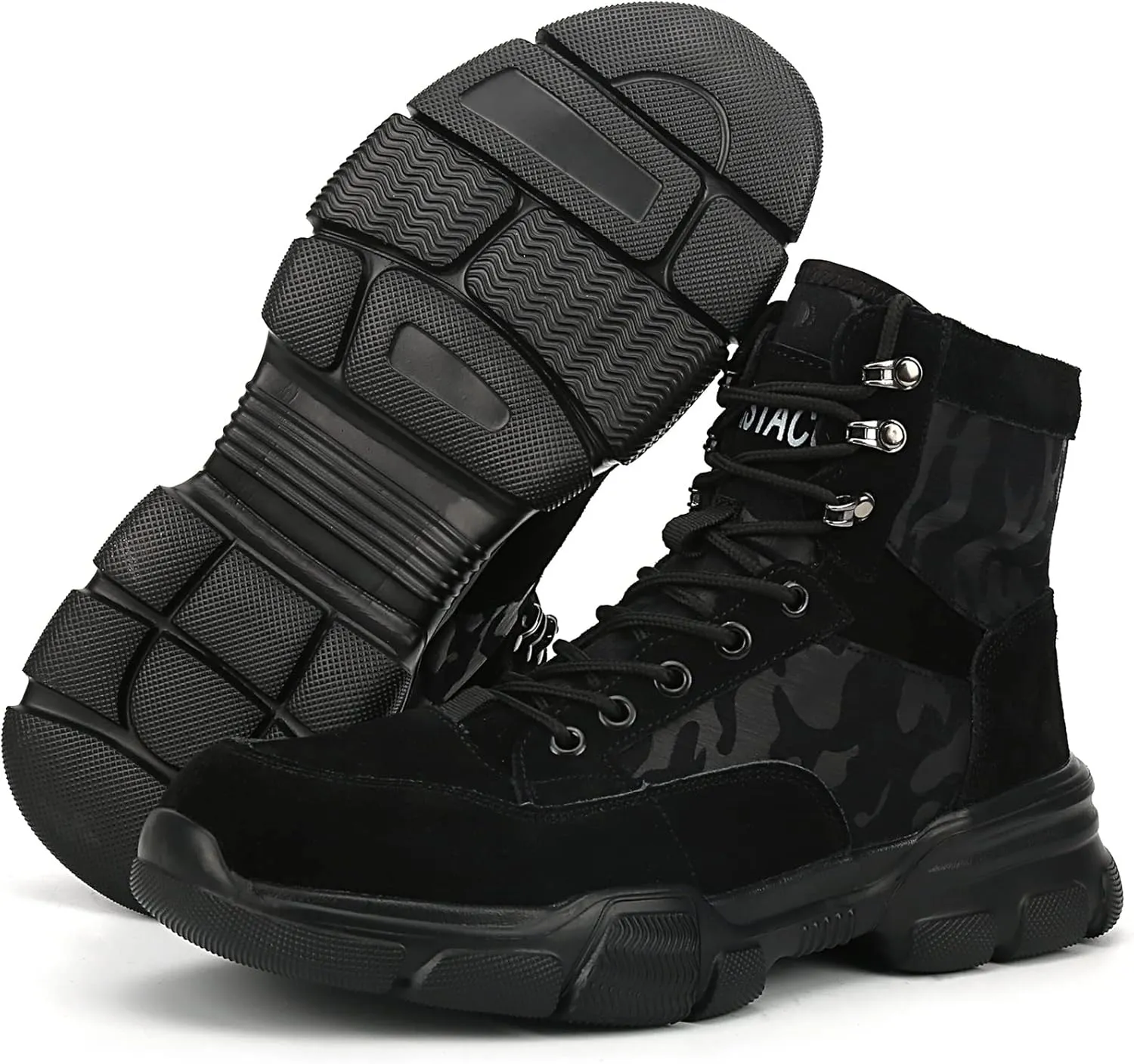 ORISTACO Steel Toe Tactical Boots, Lightweight Camouflage Jungle Construction Work Safety Sneakers