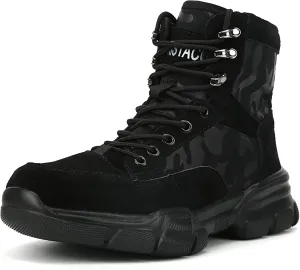 ORISTACO Steel Toe Tactical Boots, Lightweight Camouflage Jungle Construction Work Safety Sneakers