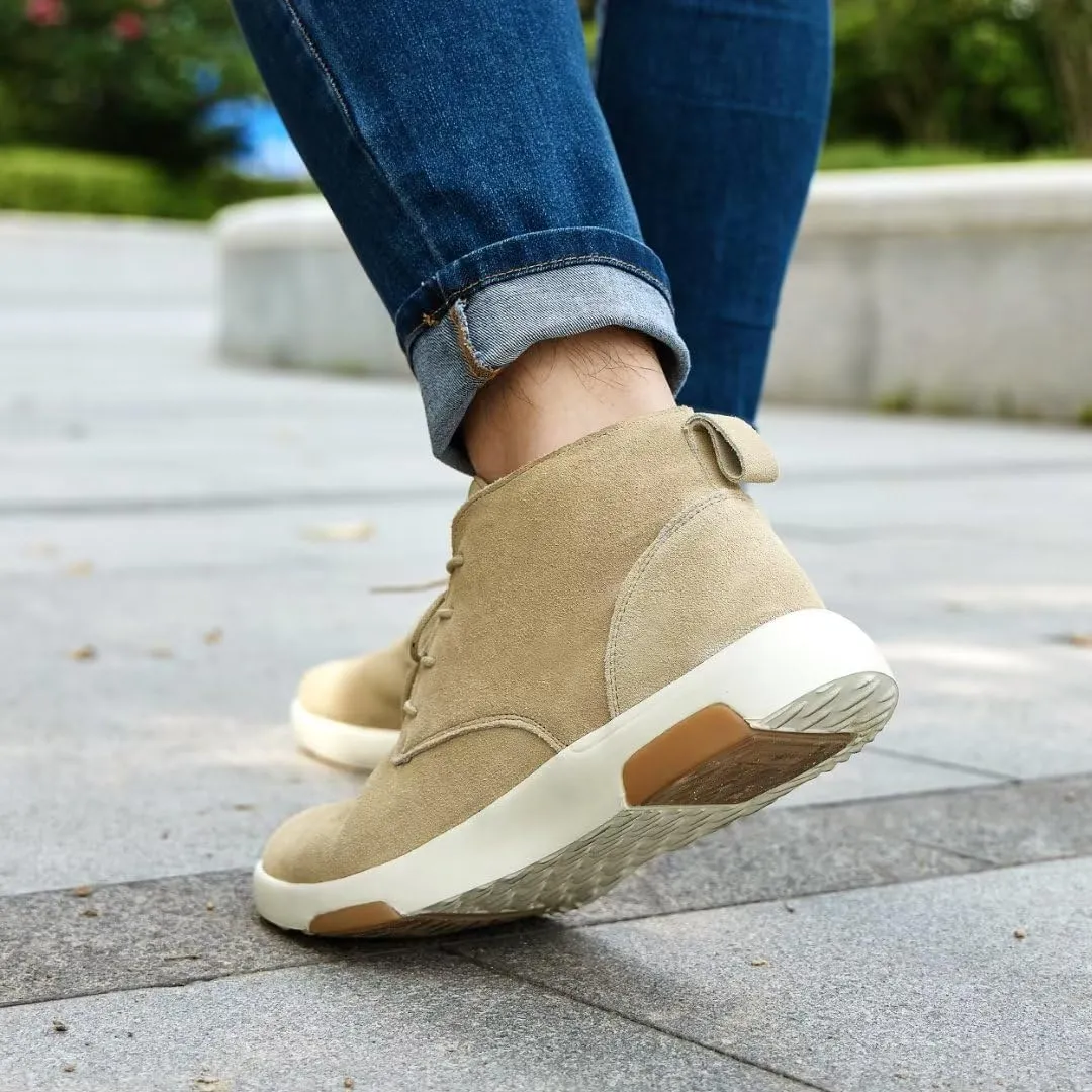 OrthoComfoot Men's Orthopedic Ankle Boots Walking Shoes: Arch Support Leather Dress Oxfords for Plantar Fasciitis, Comfortable Orthotic Fashion Sneakers for Foot Heel Pain Relief