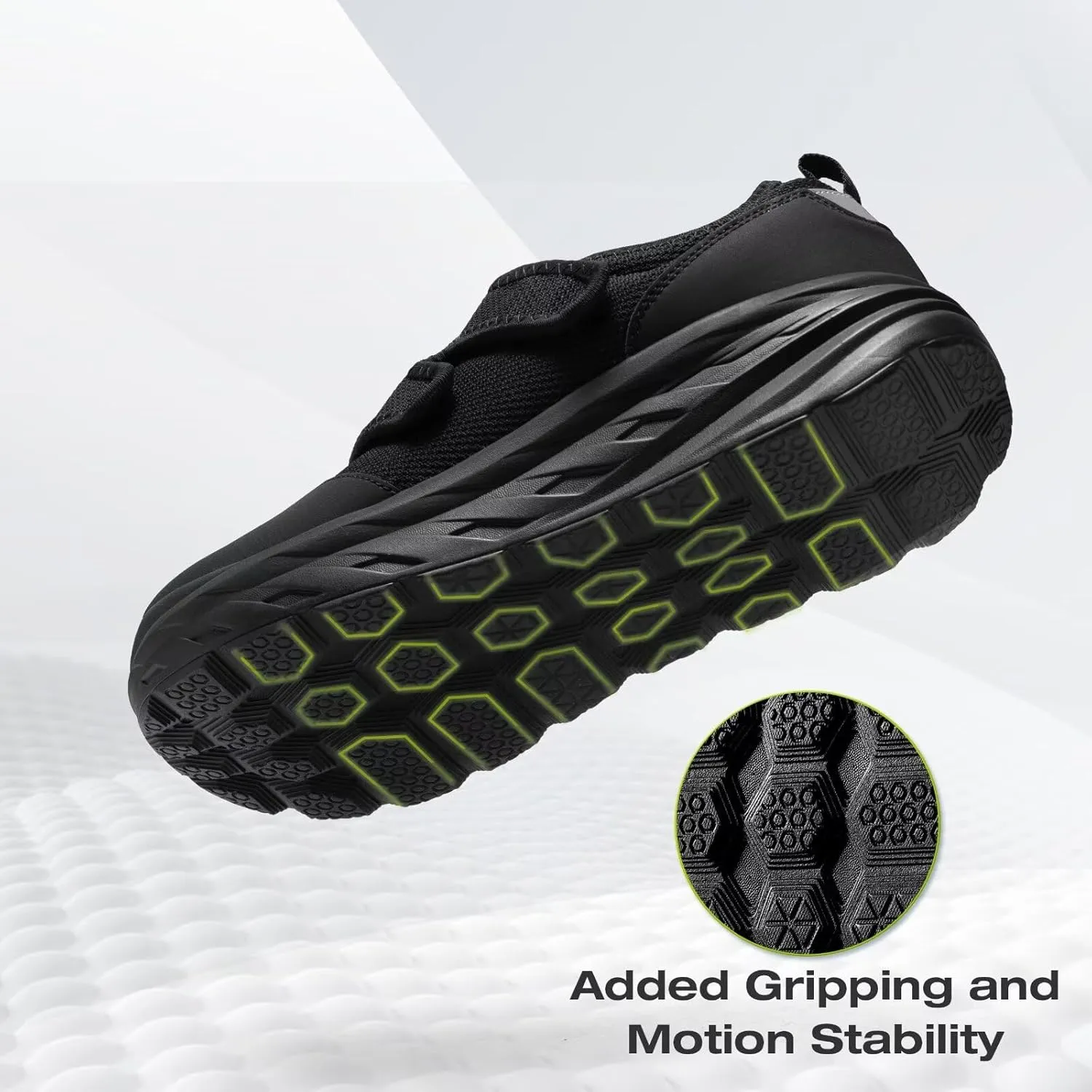 OrthoComfoot Men's Orthopedic Diabetic Extra Wide Walking Shoes: Adjustable Arch Support Plantar Fasciitis Slip-On for Swollen Feet, Comfortable Orthotic Easy Top Loafers for Foot and Heel Pain