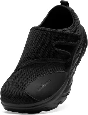 OrthoComfoot Men's Orthopedic Diabetic Extra Wide Walking Shoes: Adjustable Arch Support Plantar Fasciitis Slip-On for Swollen Feet, Comfortable Orthotic Easy Top Loafers for Foot and Heel Pain
