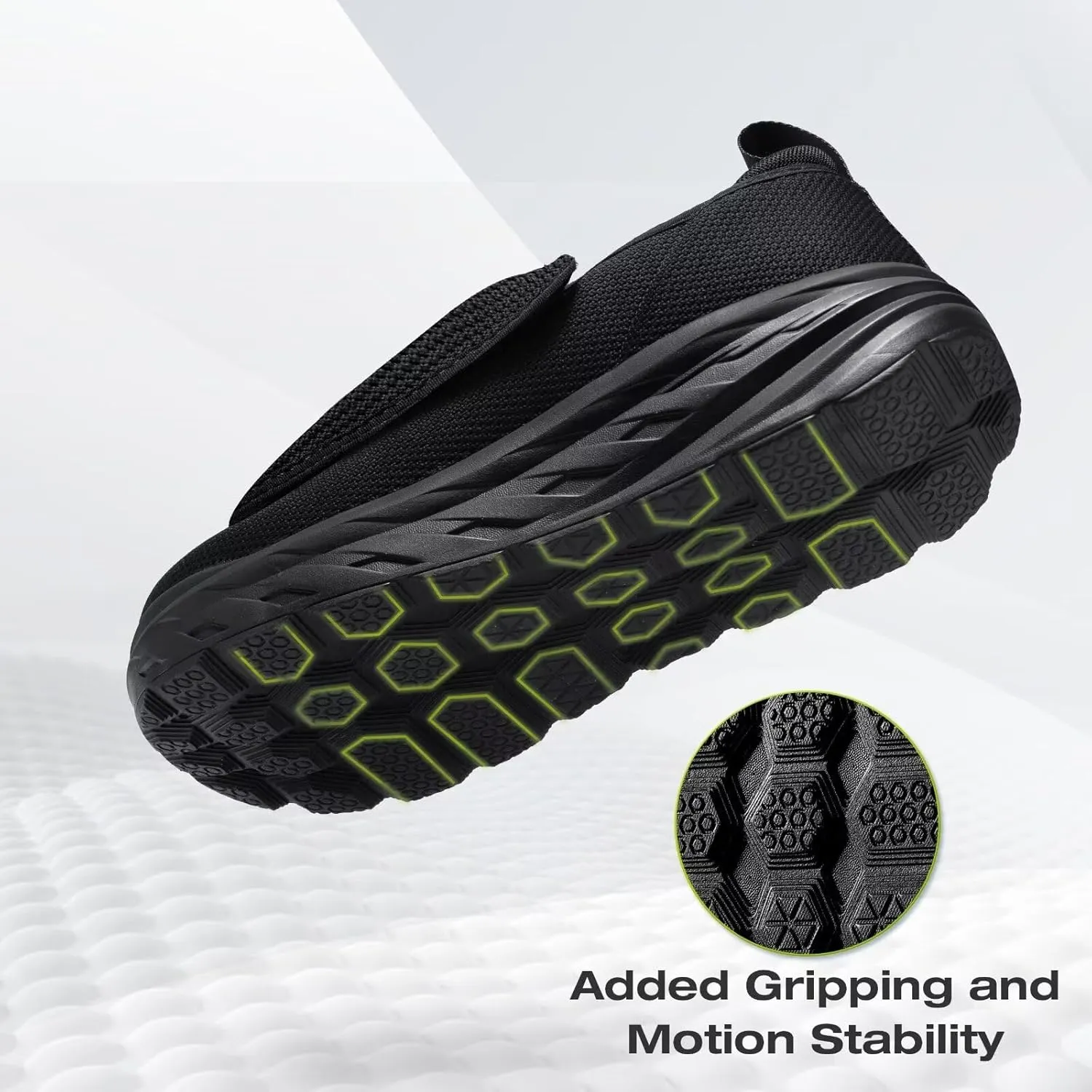 OrthoComfoot Men's Orthopedic Diabetic Extra Wide Walking Shoes: Comfortable Arch Support Slip-On Loafers for Plantar Fasciitis, Adjustable Easy Top Orthotic Shoes for Foot and Heel Pain Relief
