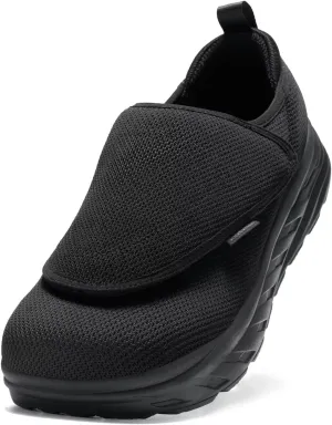 OrthoComfoot Men's Orthopedic Diabetic Extra Wide Walking Shoes: Comfortable Arch Support Slip-On Loafers for Plantar Fasciitis, Adjustable Easy Top Orthotic Shoes for Foot and Heel Pain Relief