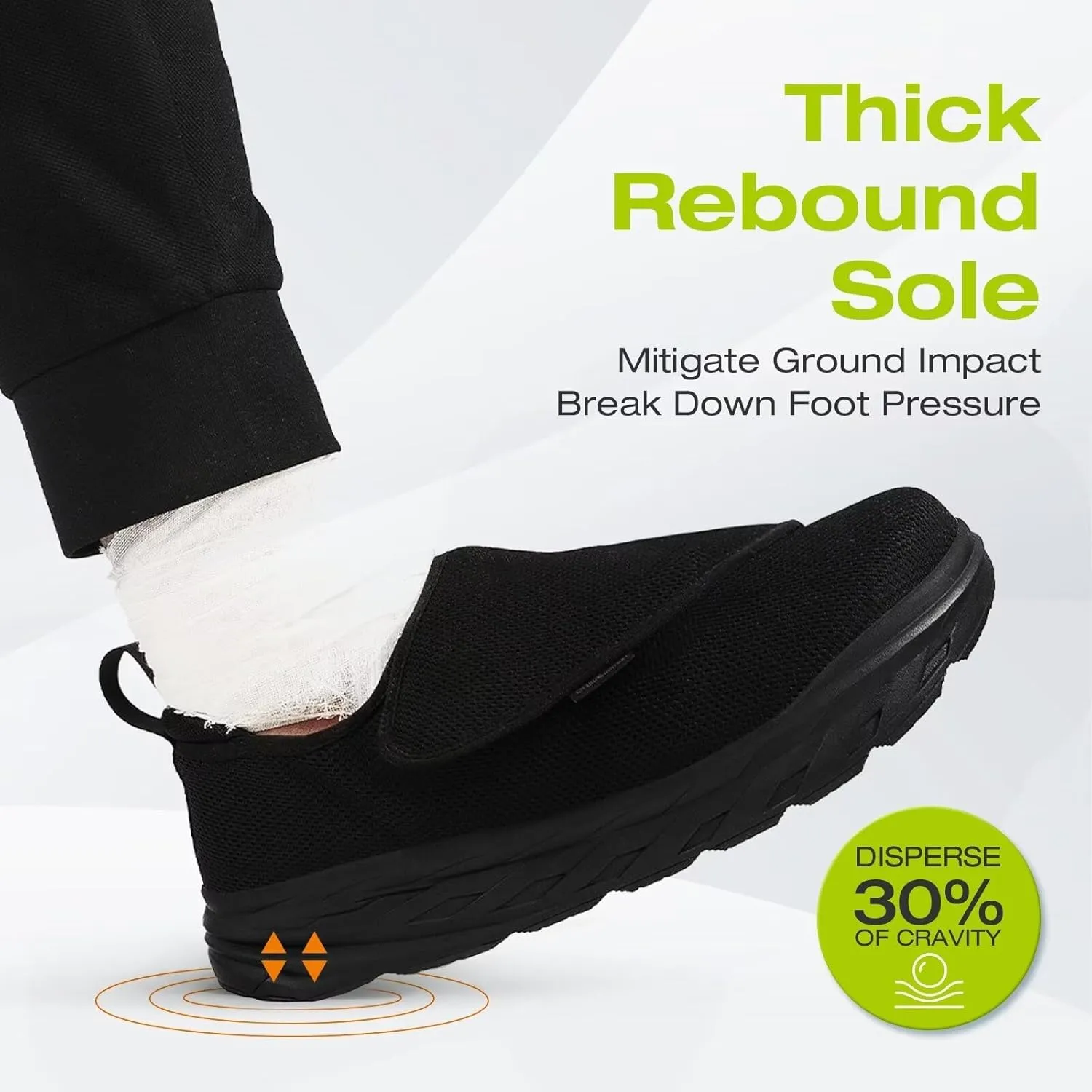 OrthoComfoot Men's Orthopedic Diabetic Extra Wide Walking Shoes: Comfortable Arch Support Slip-On Loafers for Plantar Fasciitis, Adjustable Easy Top Orthotic Shoes for Foot and Heel Pain Relief
